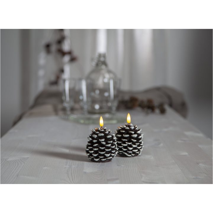 LED Blockljus Flamme Cone Brun Star Trading – bild 5