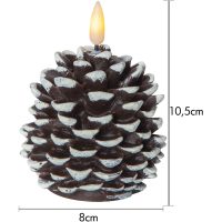 LED Blockljus Flamme Cone Brun Star Trading