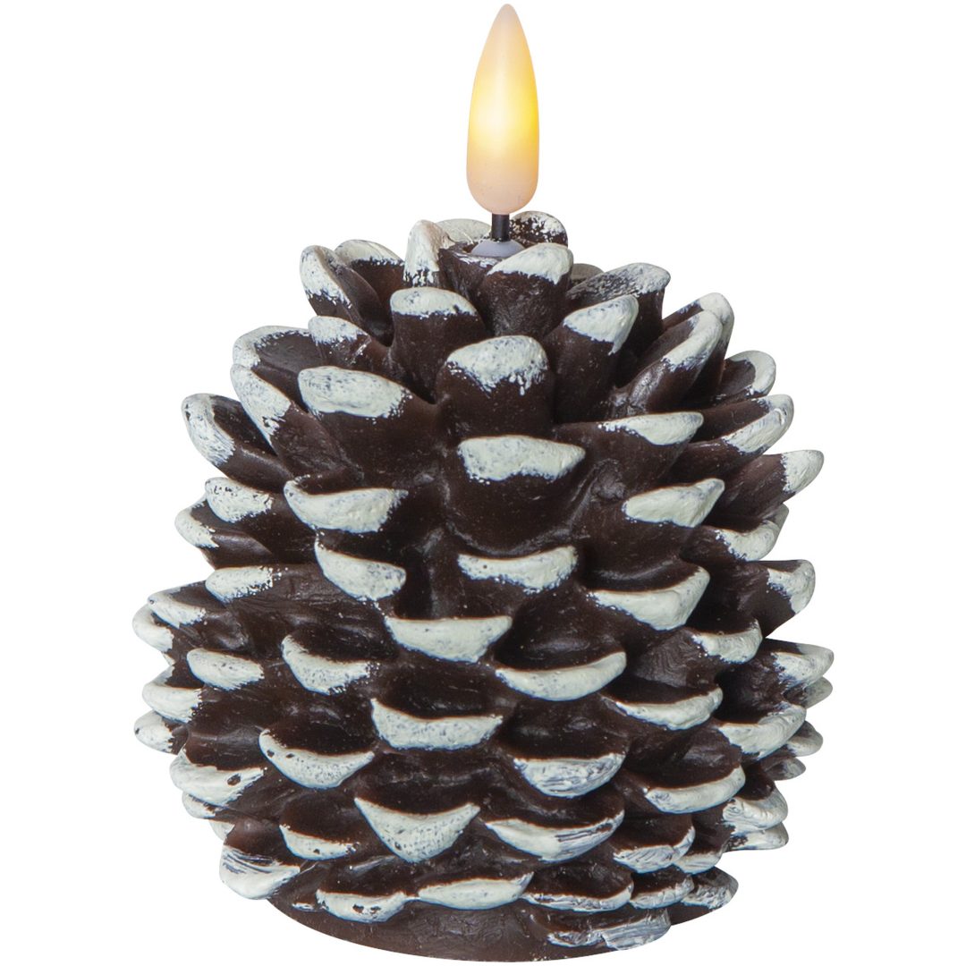 LED Blockljus Flamme Cone Brun Star Trading