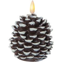 LED Blockljus Flamme Cone Brun Star Trading