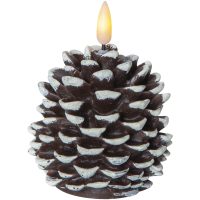 LED Blockljus Flamme Cone Brun Star Trading