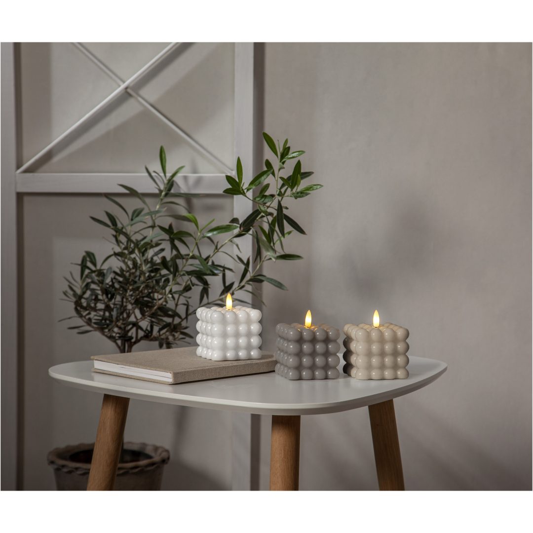 LED Blockljus Flamme Dot Beige Star Trading – bild 7