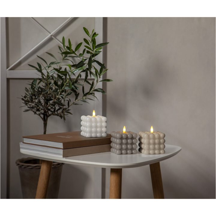 LED Blockljus Flamme Dot Beige Star Trading – bild 6