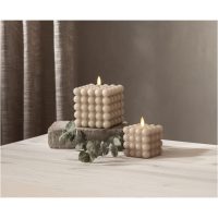 LED Blockljus Flamme Dot Beige Star Trading