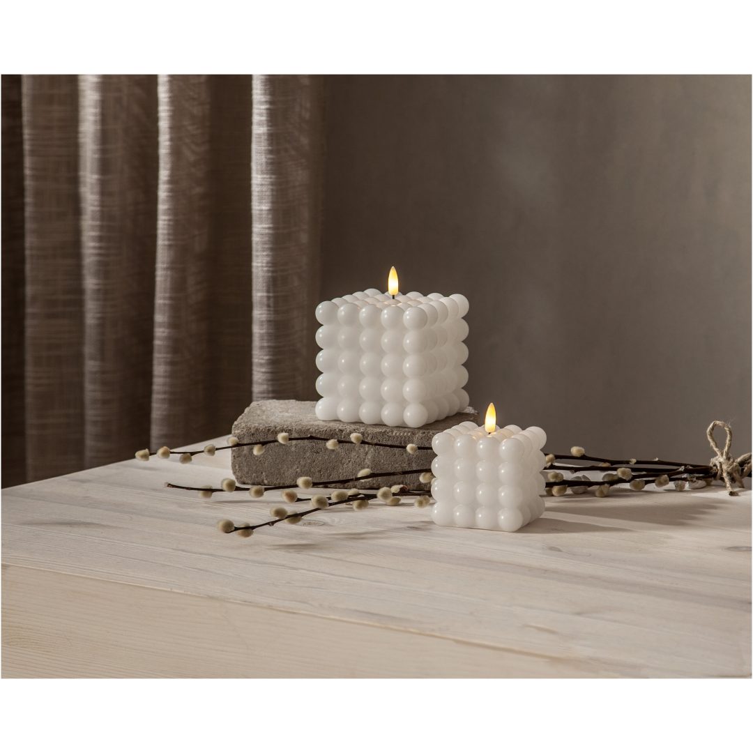 LED Blockljus Flamme Dot Vit Star Trading