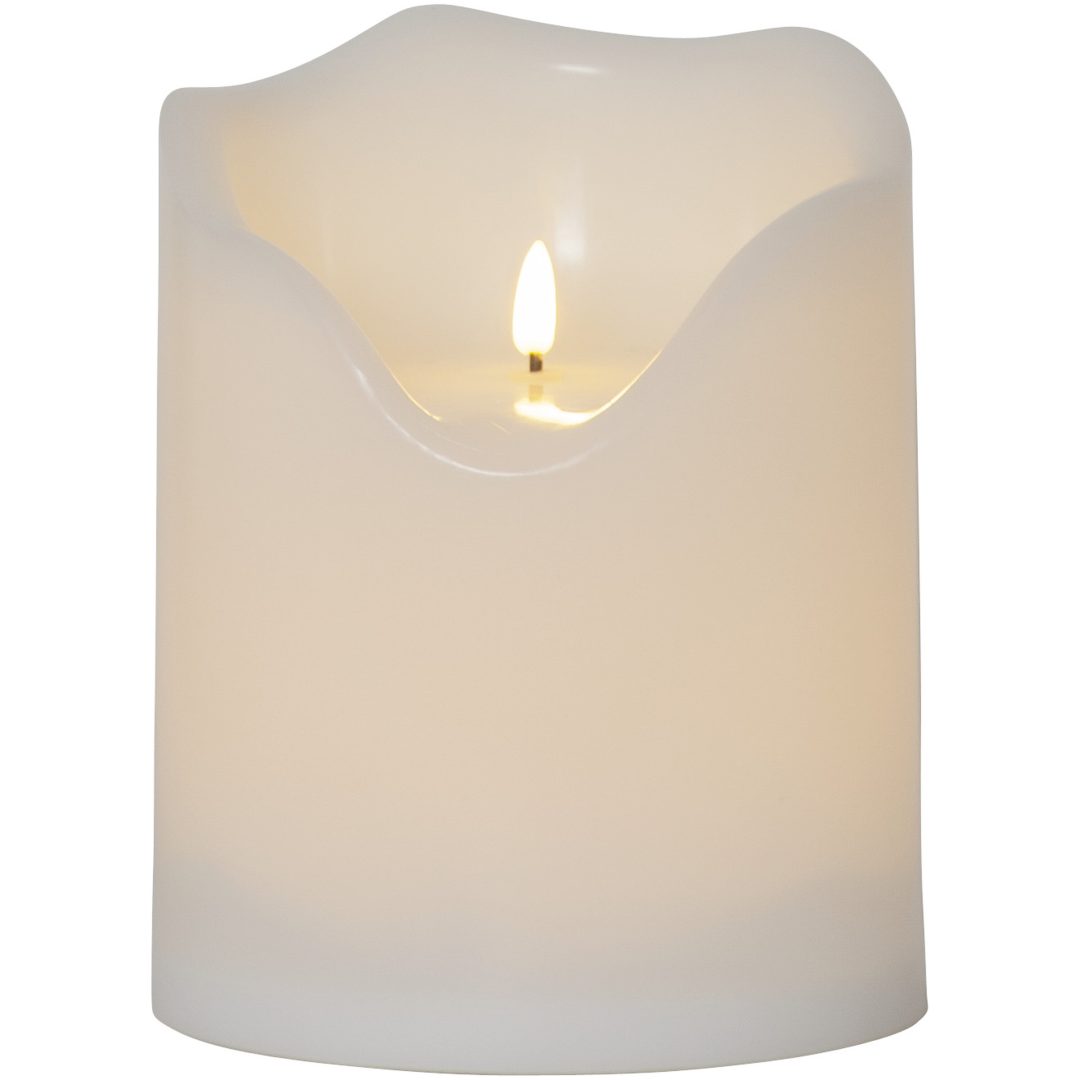 LED Blockljus Flamme Grand Vit Star Trading