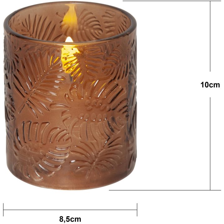 LED-blockljus Flamme Leaf Brun Star Trading – bild 3