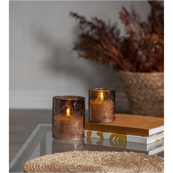 LED-blockljus Flamme Leaf Brun Star Trading – bild 4