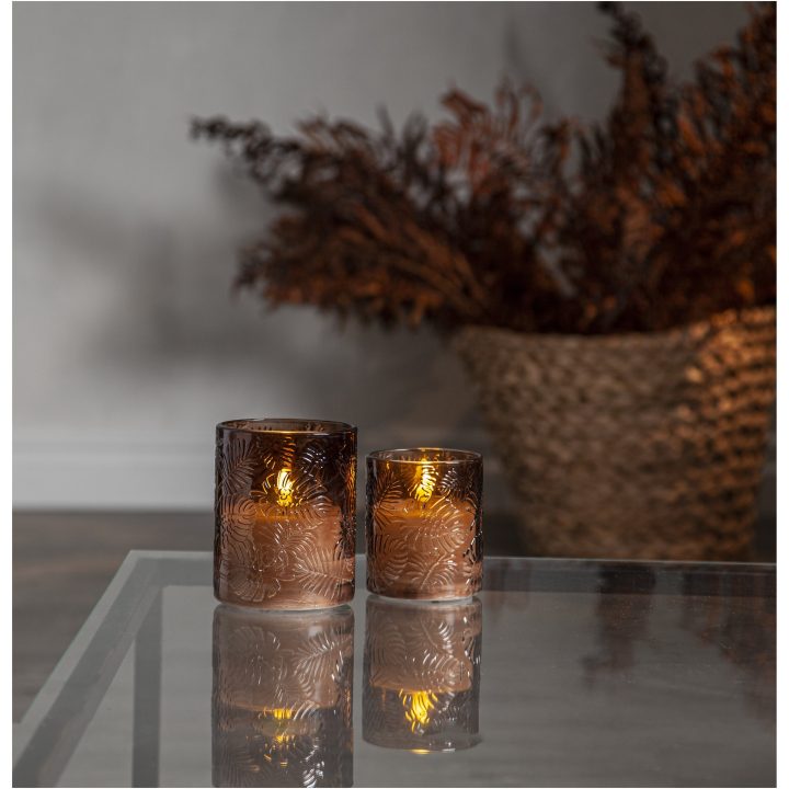 LED-blockljus Flamme Leaf Brun Star Trading – bild 5