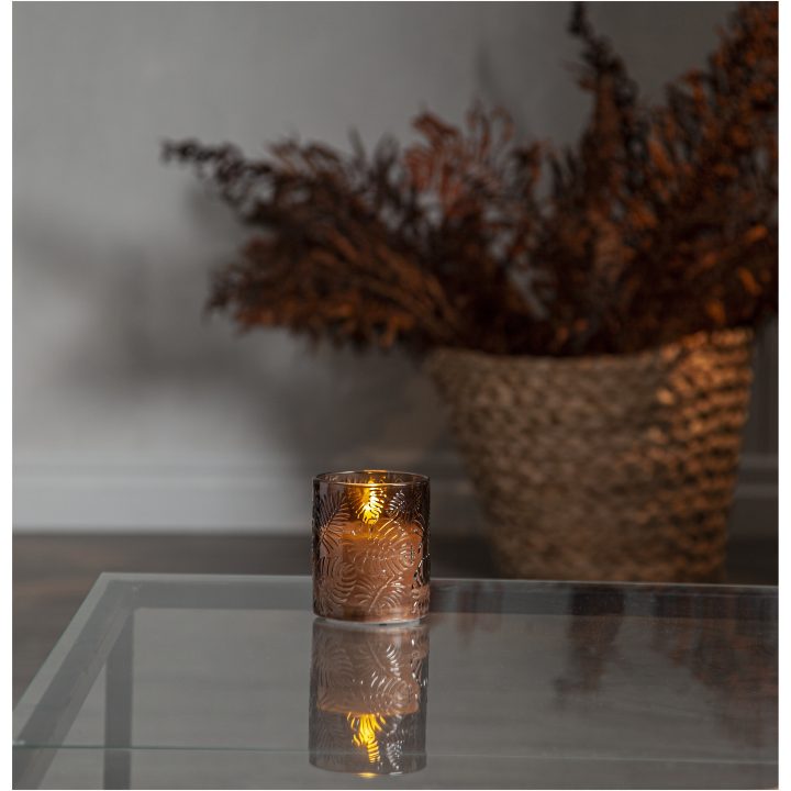 LED-blockljus Flamme Leaf Brun Star Trading – bild 6
