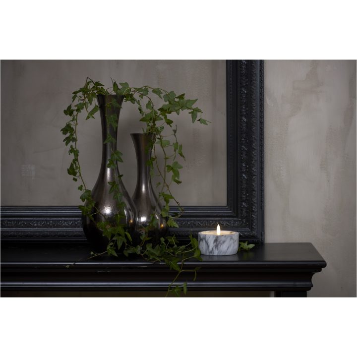 LED Blockljus Flamme Marble Grå Star Trading – bild 3
