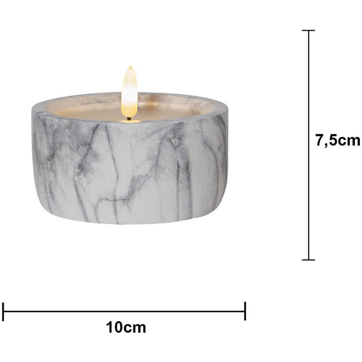 LED Blockljus Flamme Marble Grå Star Trading – bild 10