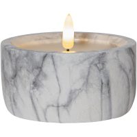LED Blockljus Flamme Marble Grå Star Trading