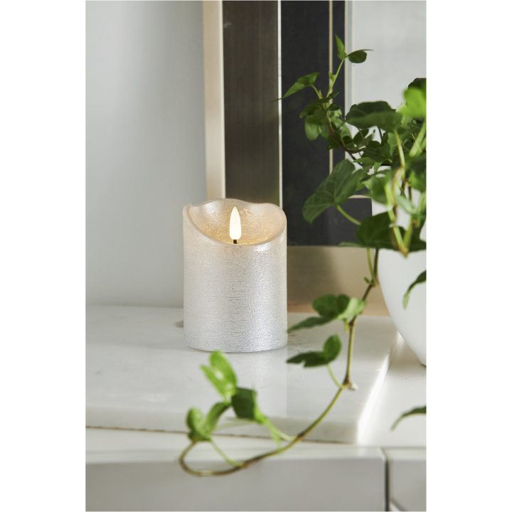 LED Blockljus Flamme Rustic Silver Star Trading – bild 4