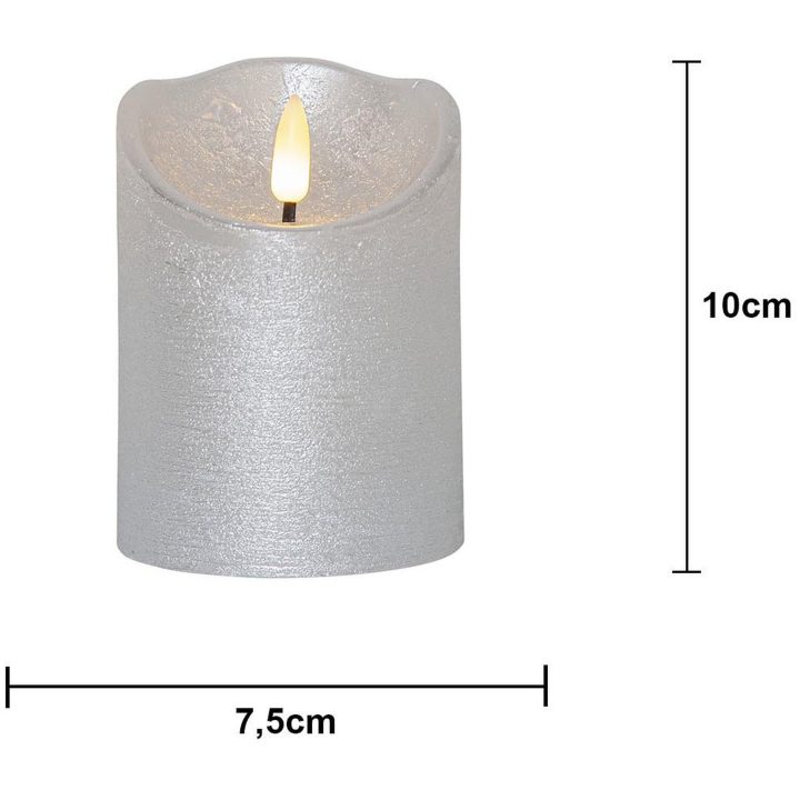 LED Blockljus Flamme Rustic Silver Star Trading – bild 3