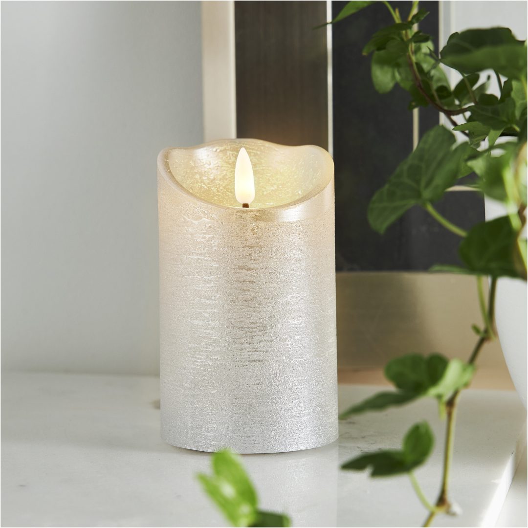LED Blockljus Flamme Rustic Silver Star Trading – bild 5