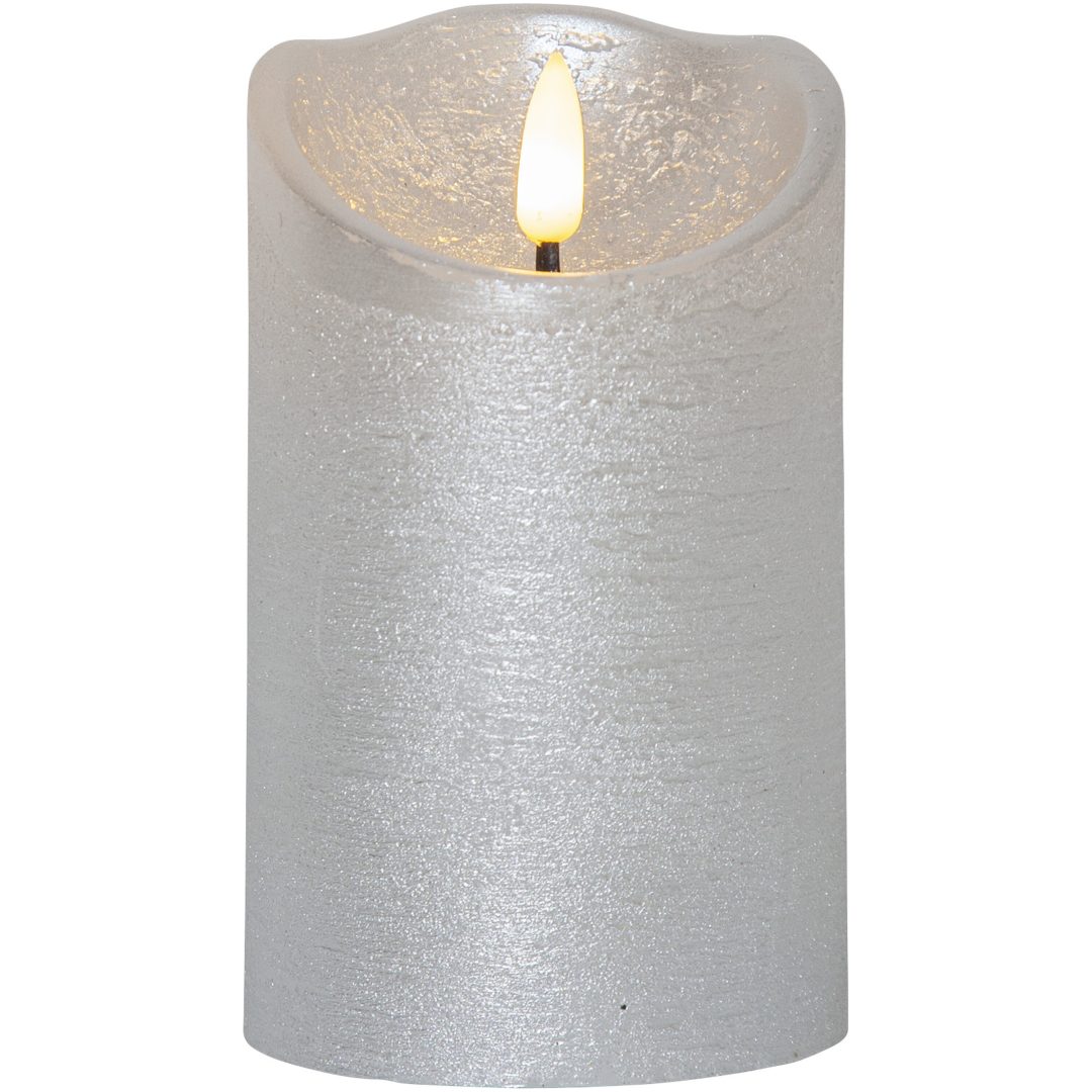 LED Blockljus Flamme Rustic Silver Star Trading – bild 4