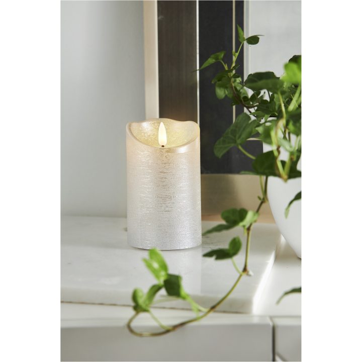 LED Blockljus Flamme Rustic Silver Star Trading – bild 3