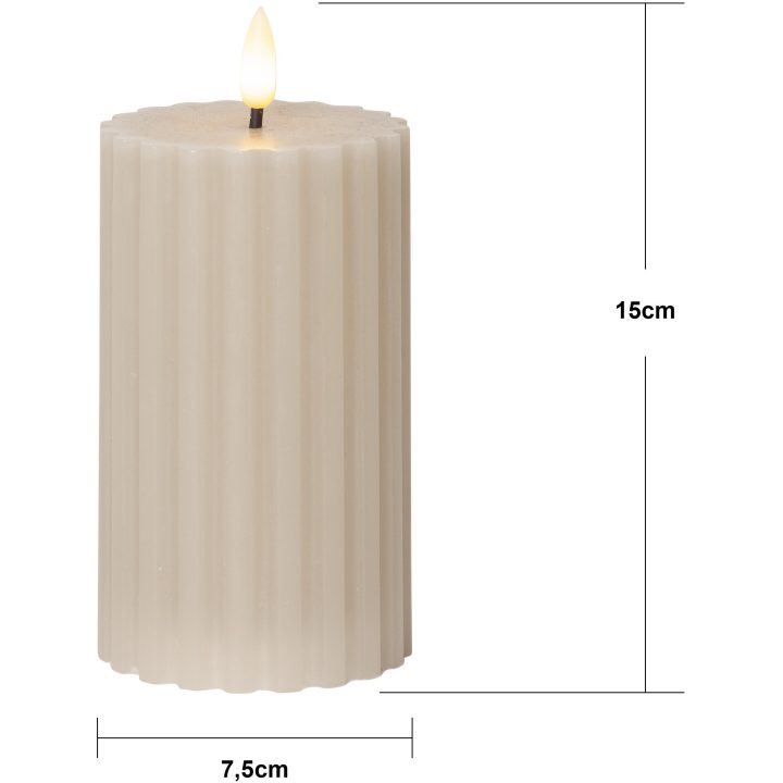 LED-blockljus Flamme Stripe Beige Star Trading – bild 14