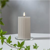 LED-blockljus Flamme Stripe Beige Star Trading
