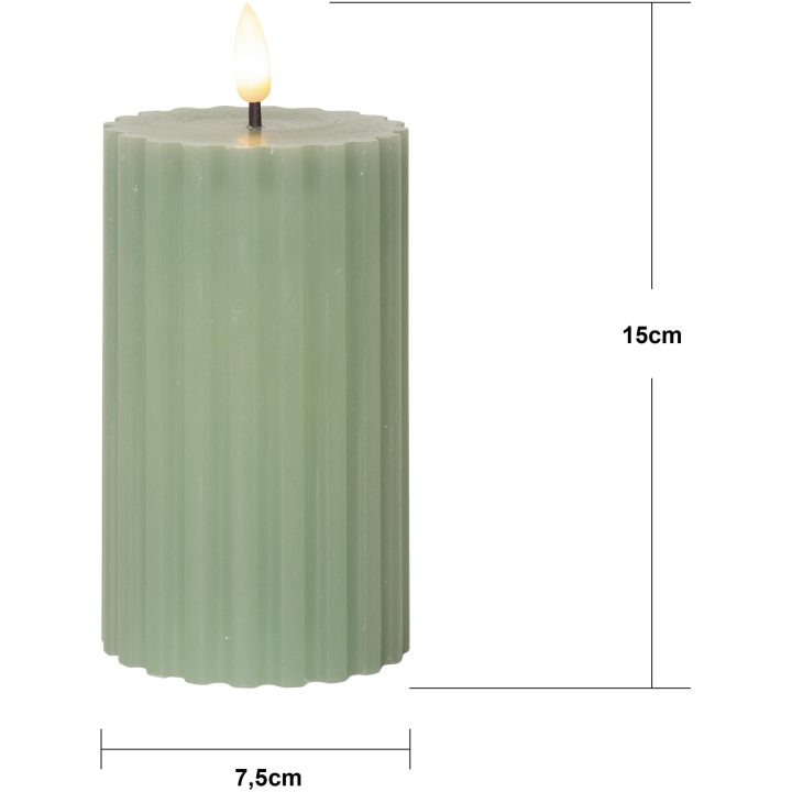 LED-blockljus Flamme Stripe Grön Star Trading – bild 3