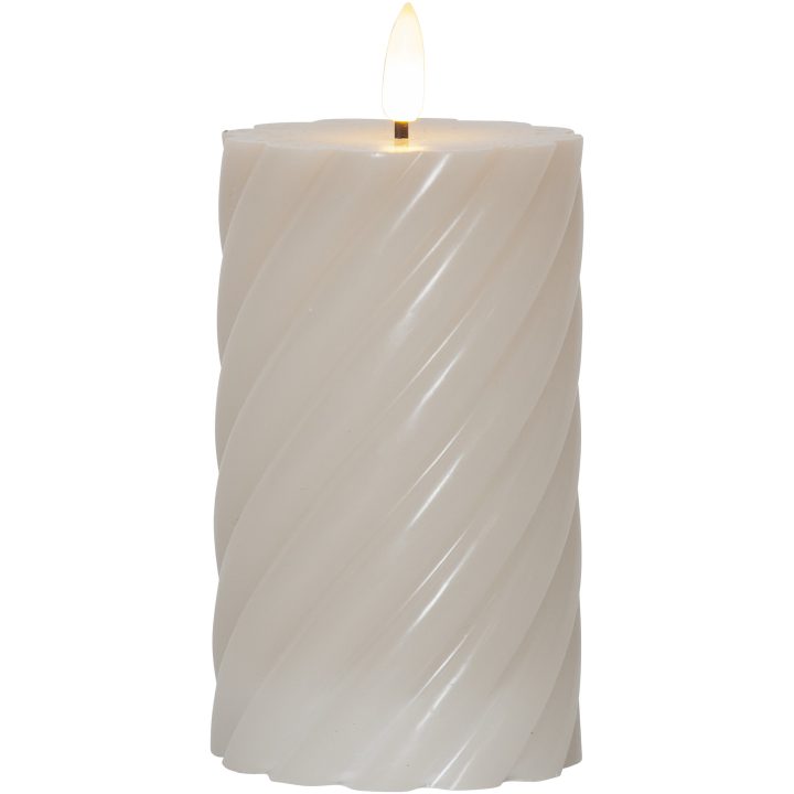 LED Blockljus Flamme Swirl Beige Star Trading – bild 8