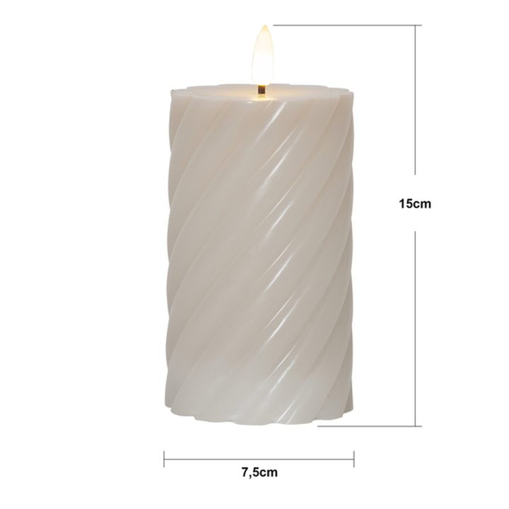 LED Blockljus Flamme Swirl Beige Star Trading – bild 12