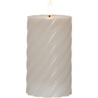 LED Blockljus Flamme Swirl Beige Star Trading