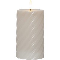 LED Blockljus Flamme Swirl Beige Star Trading