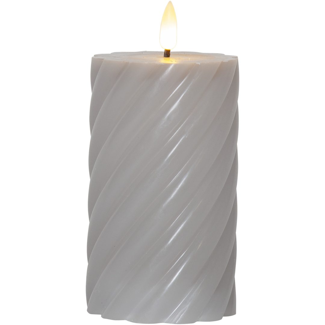 LED Blockljus Flamme Swirl Grå Star Trading – bild 7