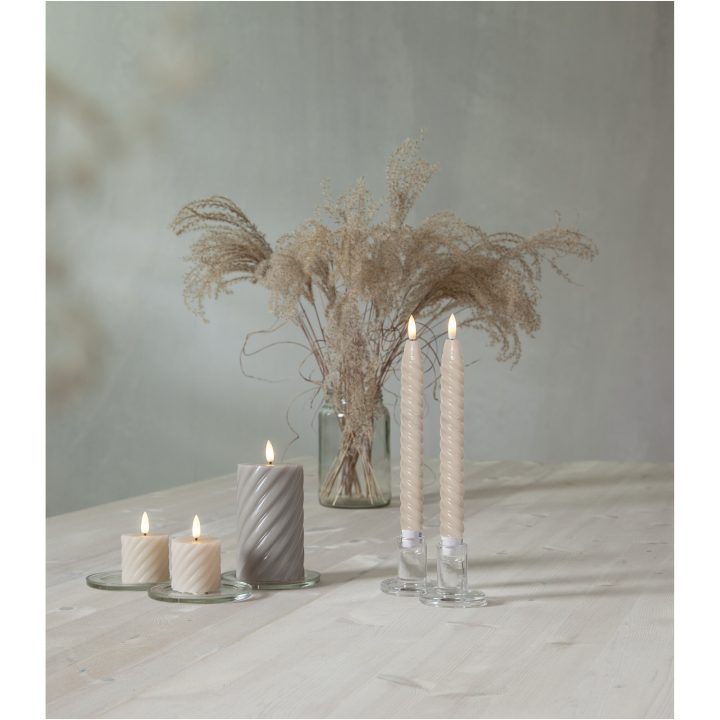 LED Blockljus Flamme Swirl Grå Star Trading – bild 13