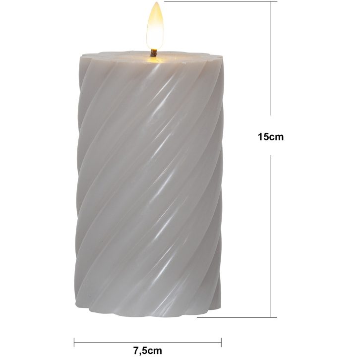 LED Blockljus Flamme Swirl Grå Star Trading – bild 14