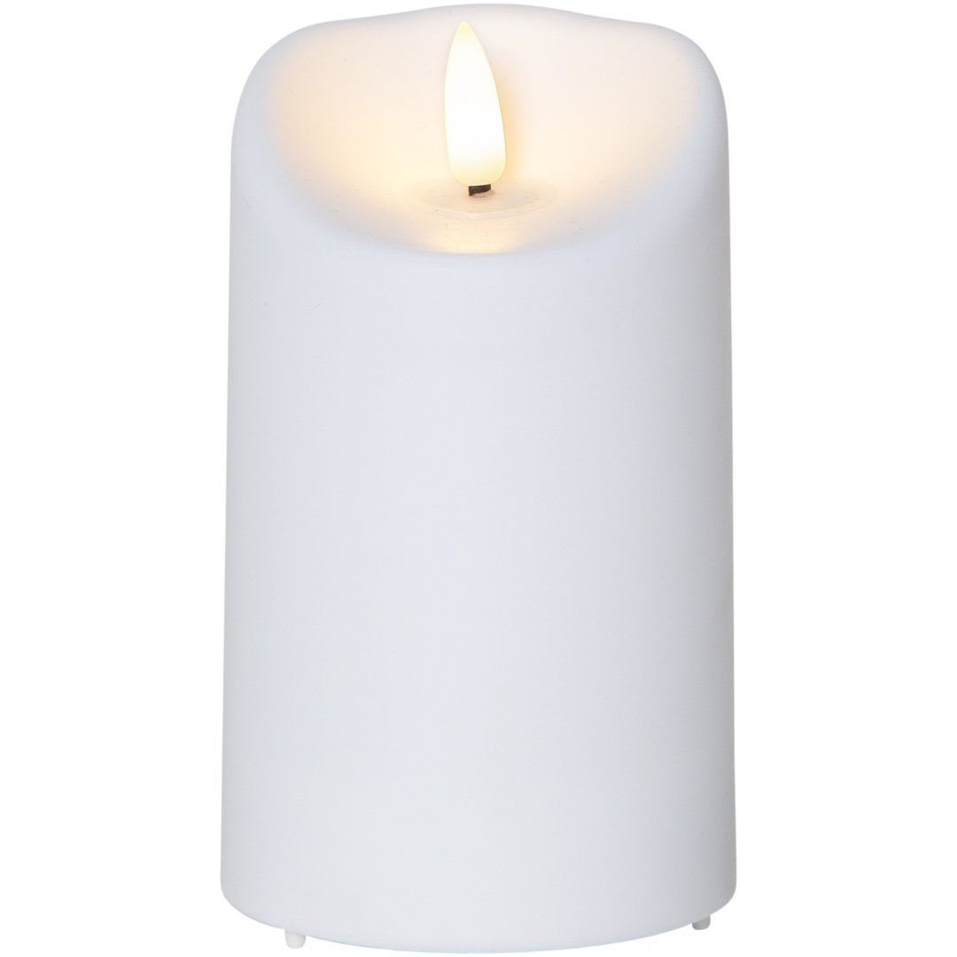 LED Blockljus Flamme Vit Star Trading