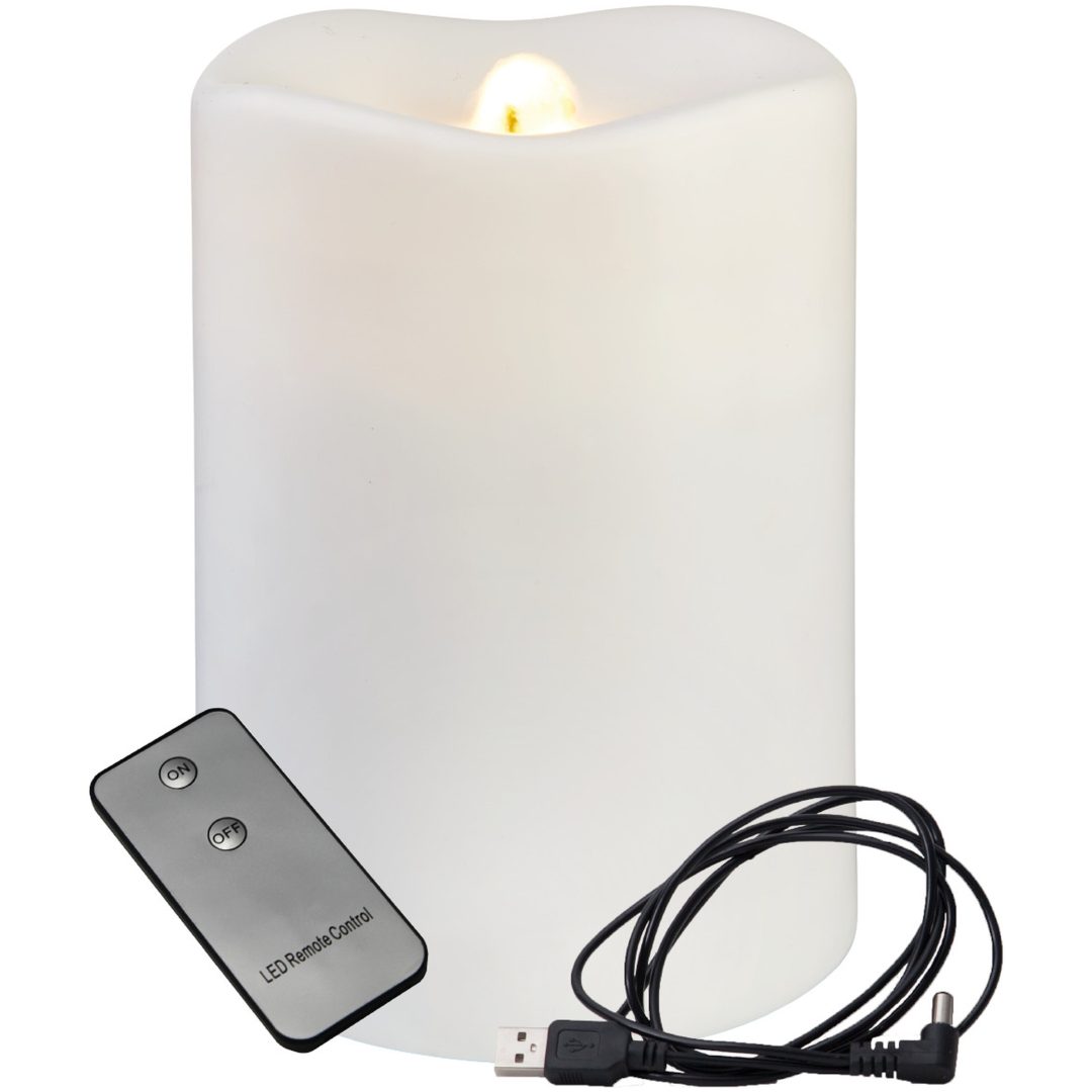 LED Blockljus Water Candle Vit Star Trading