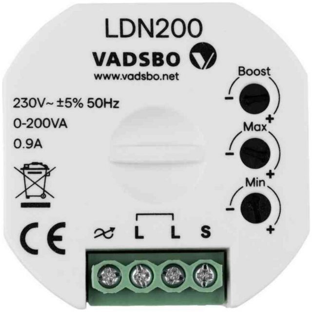 V-40P0200-001 Vadsbo LED-dimmer 0-200VA utan nolla