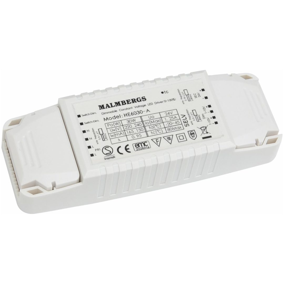 LED-driver, PUSH/1-10V, 24V Malmbergs