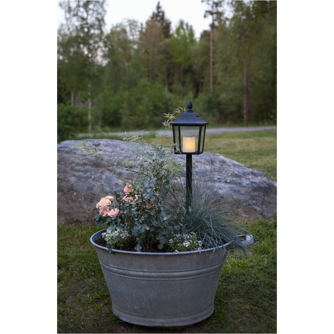 LED Gravljus Flame Lantern Svart Star Trading – bild 4