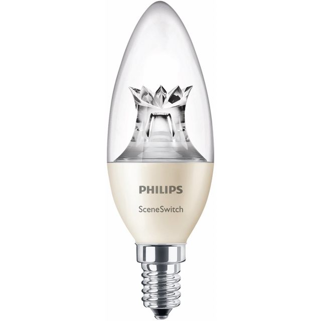 LED-lampa ”3-SceneSwitch”, Kron, Klar, 5,5/4/2W, E14, 230V, Ph Philips