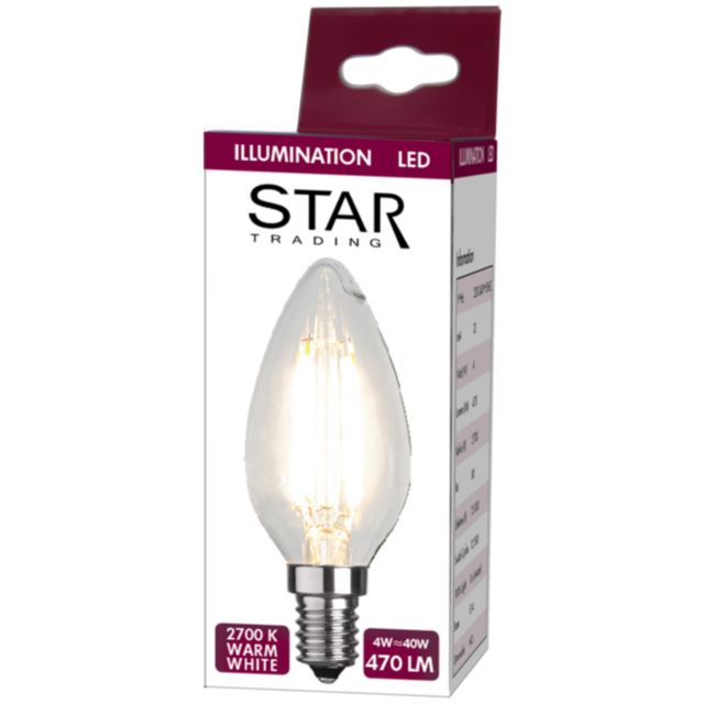 Star Trading LED-lampa E14 C35 Clear Transparent