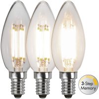 LED-lampa E14 C35 Clear 3-step memory