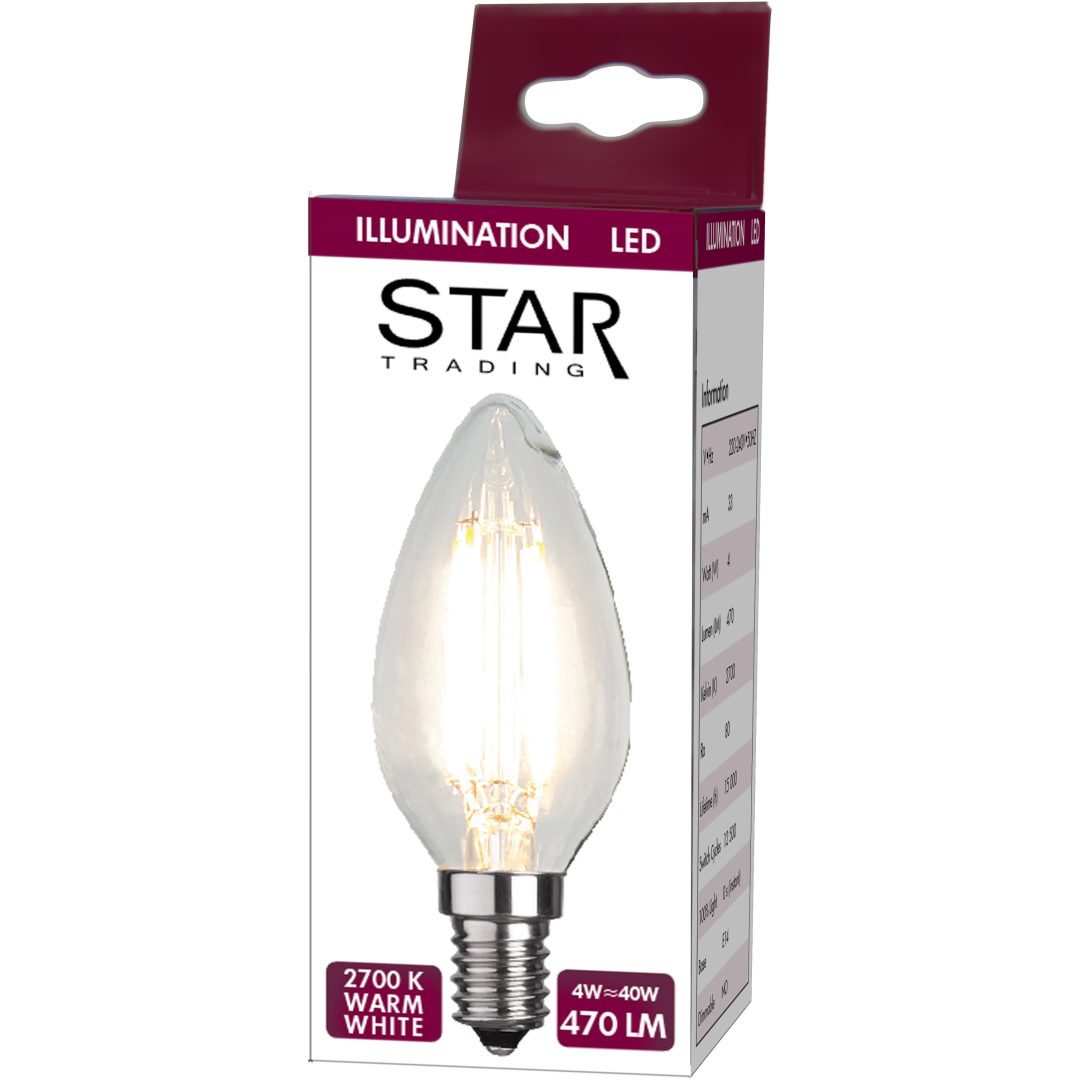 LED-lampa E14 C35 Clear Transparent Star Trading – bild 6