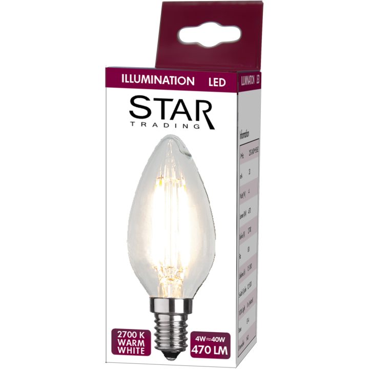 LED-lampa E14 C35 Clear Transparent Star Trading – bild 6