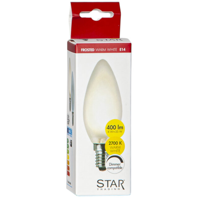 Star Trading LED-lampa E14 C35 Frosted Frostad