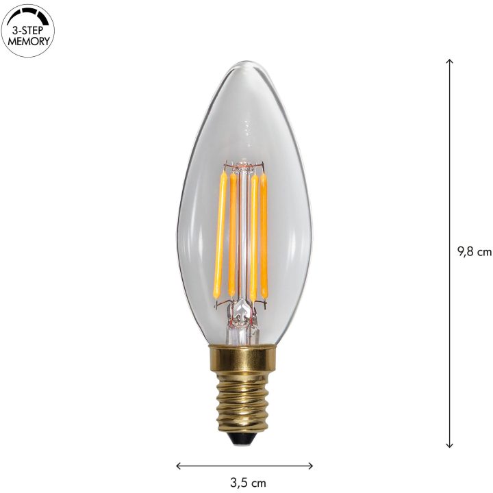 LED-lampa E14 C35 Soft Glow 3-step memory STAR TRADING – bild 7