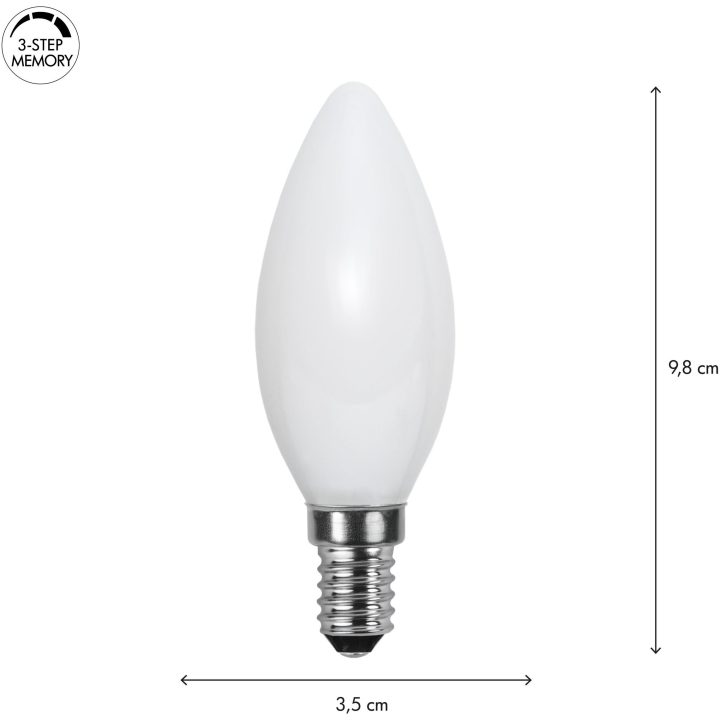 LED-lampa E14 Kron Opaque fil RA90 3-step memo Opal Star Trading – bild 6