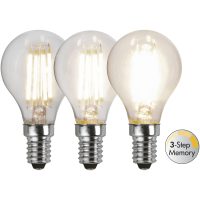 LED-lampa E14 P45 Clear 3-step memory