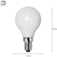 LED-lampa E14 P45 Opaque Filament RA90 3-step memory Star Trading