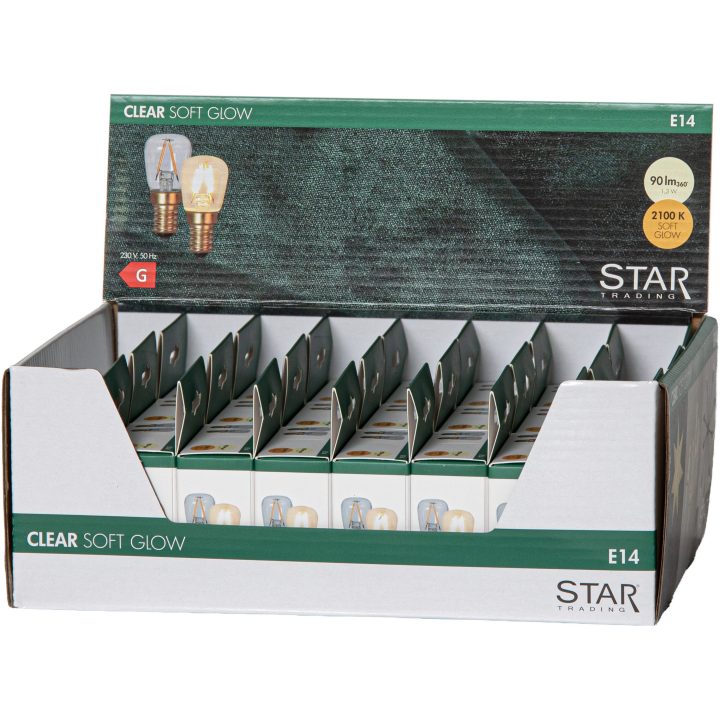 LED-lampa E14 Päronlampa Soft Glow Transparent Star Trading – bild 3