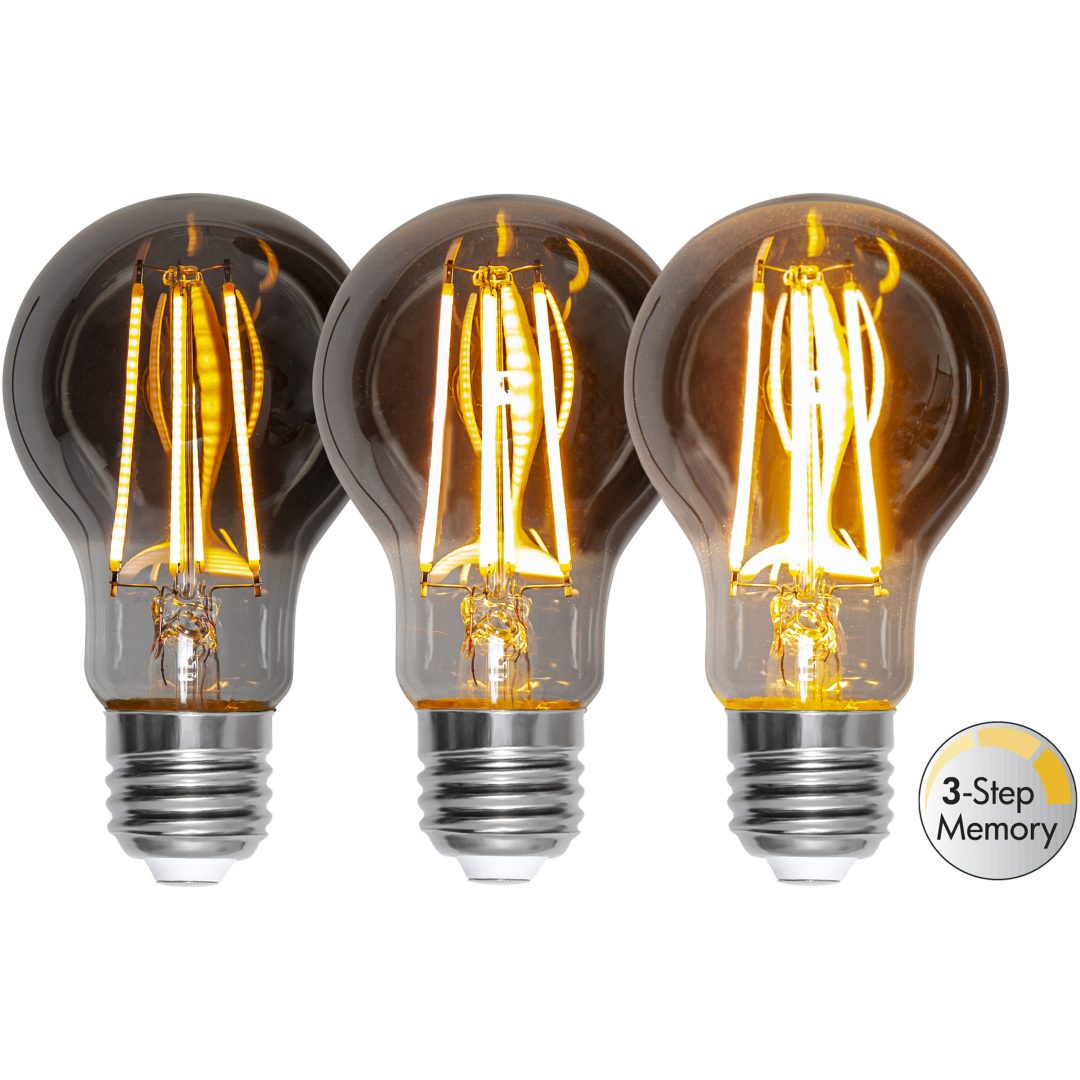 LED-lampa E27 A60 Soft Glow Smoke 3-step memory STAR TRADING