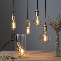 LED-lampa E27 G125 Decoled Spiral Amber STAR TRADING